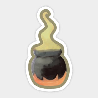 Spooky halloween scary cute cauldron - Eyesasdaggers Sticker